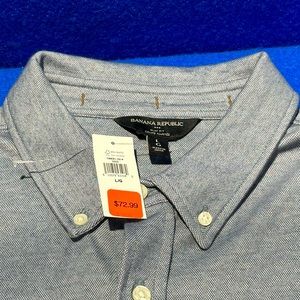 Banana Republic Mens Luxury Touch Pique Shirt - Large